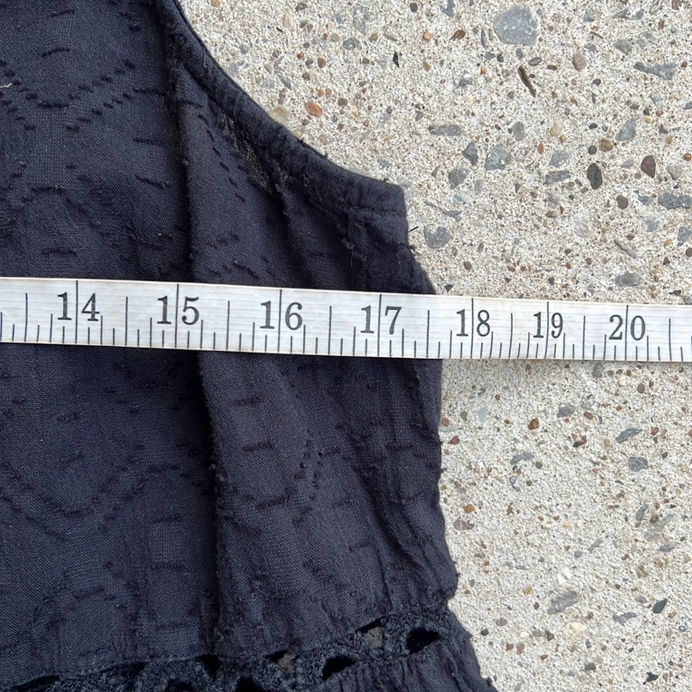 By Anthropologie Black Cotton Tiered Babydoll Sleeveless Top Size Small - Picture 7 of 10